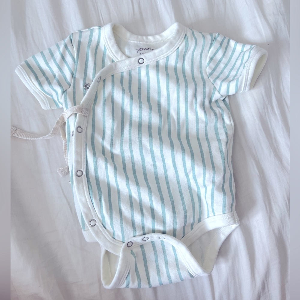 Pehr Organic Cotton Onesie in Striped Seas Away (3-6 months)